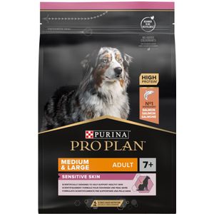 4x Pro Plan Adult 7+ Medium & Large Sensitive Skin Zalm 3 kg