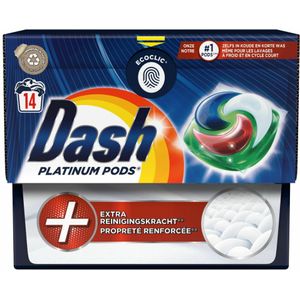 4x Dash Wascapsules Platinum Pods+ 14 stuks