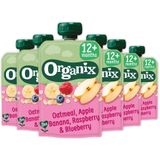 6x Organix Knijpfruit 12+m Haver Appel & Banaan 100 gr