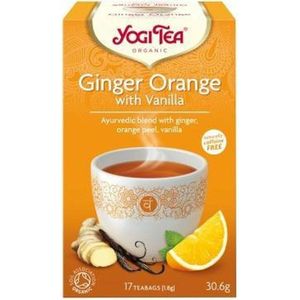 3x Yogi tea Ginger, Orange, Vanilla Biologisch 17 stuks