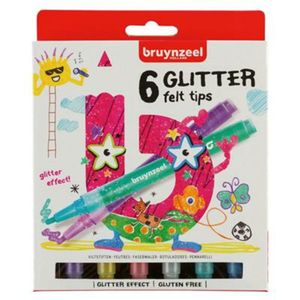 Bruynzeel Viltstiften Glitter 5+ 6 stuks