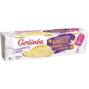 6x Gerlinea Pudding Vanille Karamel 3 Pack 630 gr