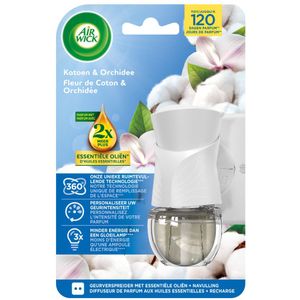 6x Air Wick Elektrische Luchtverfrisser Starter Kit Katoen & Orchidee 19 ml