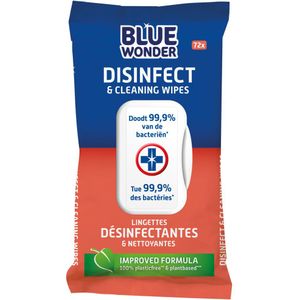 2x Blue Wonder Desinfectie Reiniger Doekjes 72 stuks