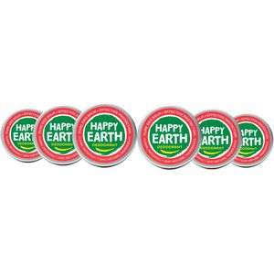 6x Happy Earth 100% Natuurlijke Deodorant Balm Floral Patchouli 45 gr