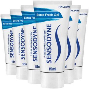 6x Sensodyne Tandpasta Extra Fresh Mini Extra Fresh Mini 15 ml