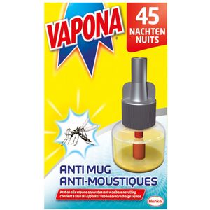 Vapona Anti-Mug Muggenstekker Navulling 45 nachten 18 ml