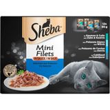 4x Sheba Mini Filets in Saus Selectie van Vis 12 x 85 gr