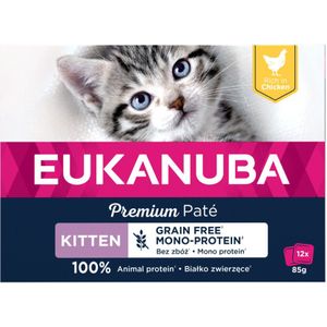 Eukanuba Kippen Pate Graanvrij Kitten Multi-Pack 12 x 85 gr