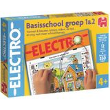 Jumbo Electro Basisschool Groep 1&2 - Leerzaam spel voor 4+ jaar - 1-2 spelers - 12 grote kaarten - 350+ opdrachten op 3 niveaus