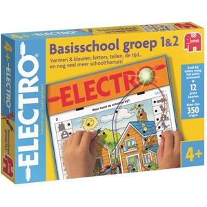 Jumbo Electro Basisschool Groep 1&2 - Leerzaam spel voor 4+ jaar - 1-2 spelers - 12 grote kaarten - 350+ opdrachten op 3 niveaus