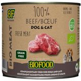 12x BF Petfood Biofood Organic Hond en Kat 100% Rund 200 gr