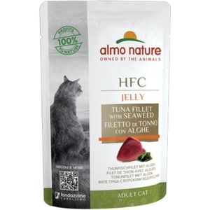 24x Almo Nature HFC Jelly Kattenvoer Tonijnfilet - Algen 55 gr