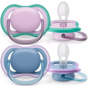 Philips Avent Ultra Air Fopspeen Gevoelige Huid 6 - 18 mnd Paars/ Blauw 2 stuks