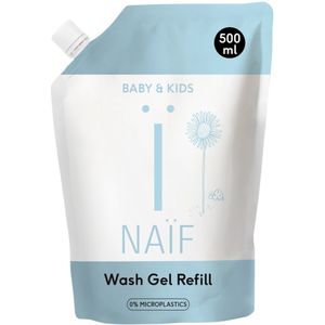 6x Naif Reinigende Wasgel voor Baby & Kids Navulverpakking 500 ml