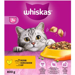 5x Whiskas 7+ Adult Katten Droogvoer Kip 800 gr