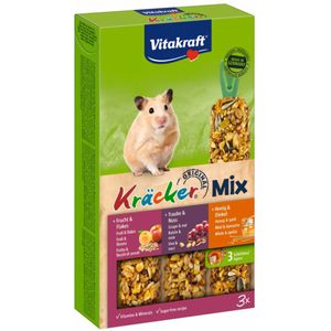 Vitakraft Hamster Kracker Trio Honing - Noot - Fruit 3 stuks