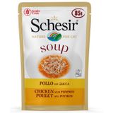 20x Schesir Katten Natvoer Soep Kip en Pompoen 85 gr