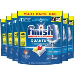 6x Finish Quantum Vaatwastabletten Citroen 46 stuks