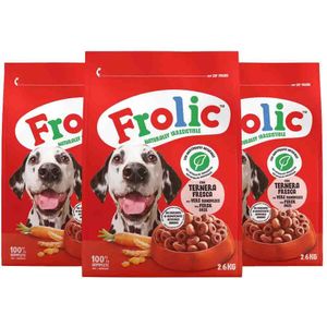 3x Frolic Hondenvoer Droog Rund 2,6 kg