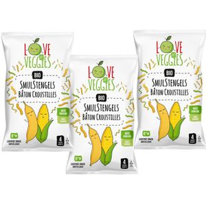 3x Love My Veggies Multipack Smulstengels Mais Banaan 4x15 gr