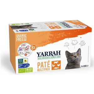 Yarrah Bio Kattenvoer Multipack Paté Graanvrij Kip - Rund 8 x 100 gr