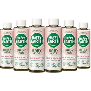 6x Happy Earth Face & Body Oil 100% Natuurlijk Baby & Kids 150 ml