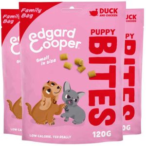 3x Edgard & Cooper Puppy Bite S Eend & Kip 120 gr