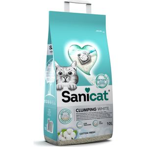 Sanicat Kattenbakvulling Clumping White Cotton Fresh 10 liter