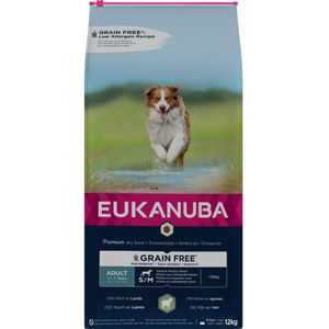 Eukanuba Hondenvoer Graanvrij Lam Adult Small - Medium 12 kg