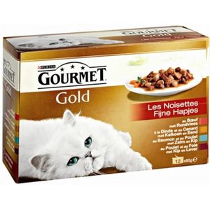 4x Gourmet Gold Multipack Fijne Hapjes Rood 12 x 85 gr