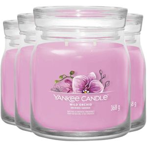 4x Yankee Candle Geurkaars Medium Jar Wild Orchid 368 gr