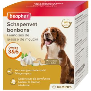 6x Beaphar Schapenvet Hond Mini Bonbons Knoflook 245 gr