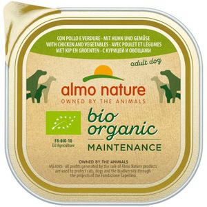 9x Almo Nature Bio Organic Maintenance Hondenvoer Kip en Groenten 300 gr