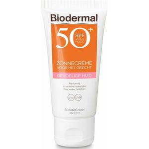 3x Biodermal Gevoelige Huid Zonnecrème Gezicht SPF 50+ 50 ml