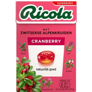 3x Ricola Keelpastilles Cranberry Suikervrij Doosje 50 gr
