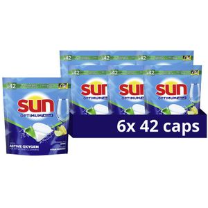 6x Sun Vaatwascapsules Optimum All-in-1 Citroen 42 stuks