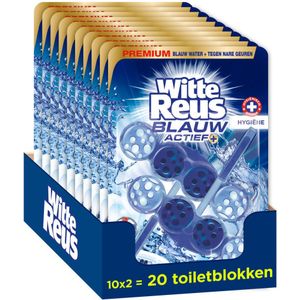 10x Witte Reus Toiletblok Blauw Actief Hygiëne 2 stuks