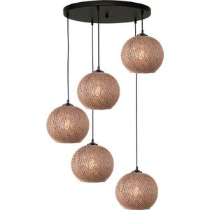 Hanglamp Corda 5lichts touw naturel 20cm