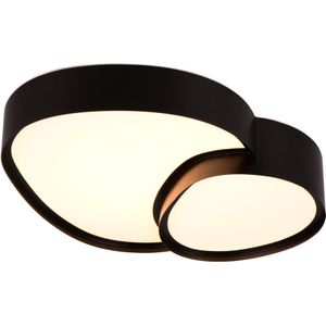 TRIO RISE - Plafondlamp - Zwart mat - incl. 1x SMD 21W - Geintergreerde dimmer - Memory functie - Lichtkleur instelbaar