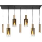 Highlight - Hanglamp Perugia 4+3 lichts L 130 cm zwart goud