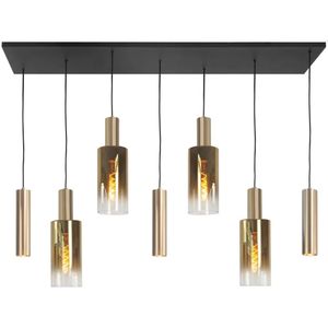 Highlight - Hanglamp Perugia 4+3 lichts L 130 cm zwart goud