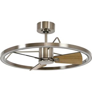 Beacon Lighting - Cessna - Plafondventilator - Nikkel/Eiken - Stil - LED Verlichting