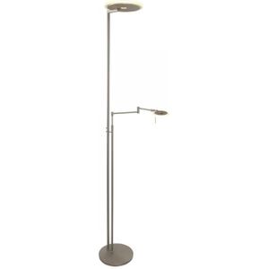 Vloerlamp Turound 2-lichts staal met transparant glas