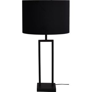 Tafellamp Veneto mat zwart groot met zwarte kap