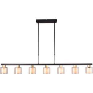 Hanglamp Lauria 7lichts mat zwart/goud 180cm