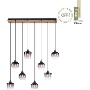 Hanglamp Green Zea 8-lichts Hout