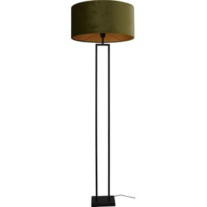 Vloerlamp Veneto mat zwart  h.168cm met groene kap