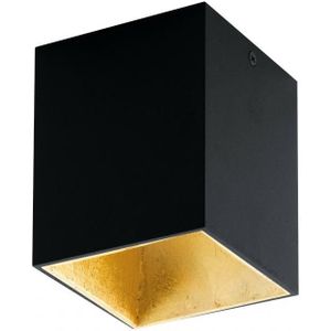 Plafondlamp Polasso Zwart/goud Vierkant