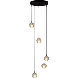 Hanglamp Bubbles mat zwart 5lichts